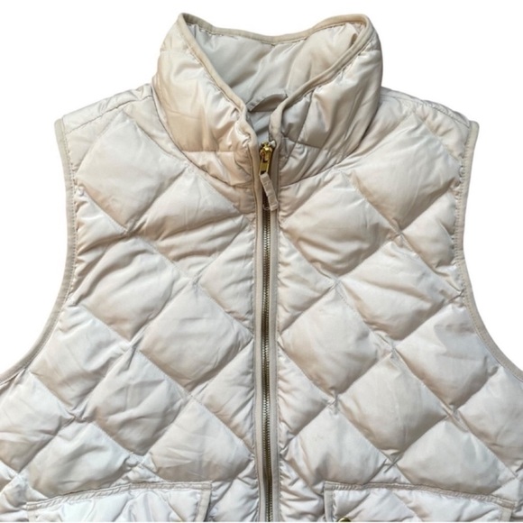 WOOLRICH Women's Preppy Warm White Ivory Down Filled Quilted Puffer Vest Sz L - Picture 4 of 7
